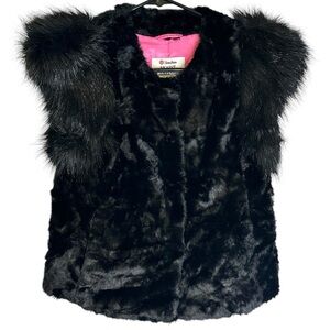 Neiman Marcus for Target Skaist Taylor Faux‎ Fur Vest 00294322 NWT Black XS